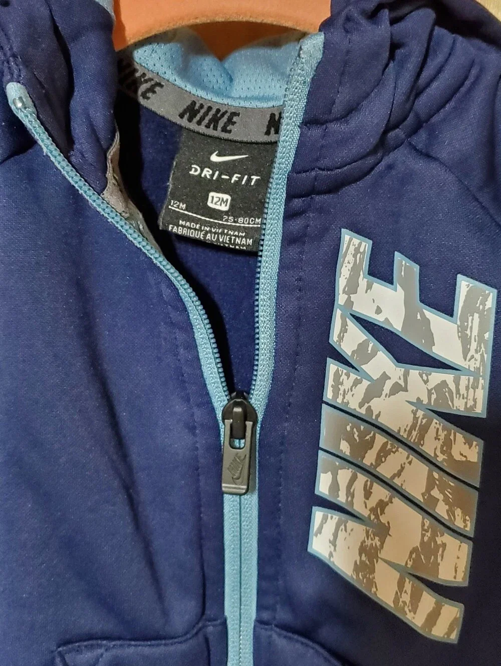 Nike 12M Toddler Boy Blue Dri-FIT Full-Zip Hoodie & Joggers ABSOLUTELY ADORABLE
